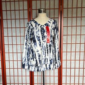 Stylish Blue and White Women's Top